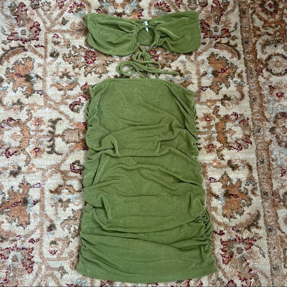 Princess Polly Green Knit Crop Top & Midi Bodycon Skirt Coord Matching Set 12